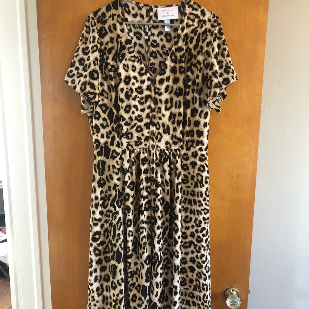 Lane Bryant x girlwithcurves leopard hi low maxi